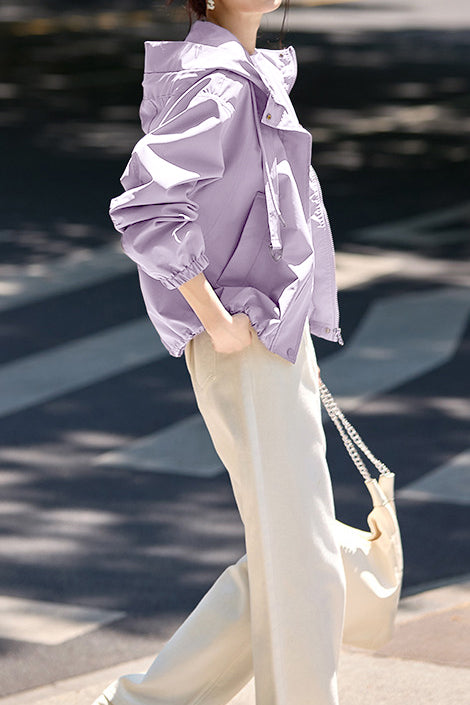 Casual Hooded Short Loose Jacket - liwisi