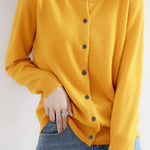 Round Neck Wool Knit Cardigan - 12 Colors Available - liwisi