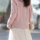 Exquisite Date‑Style V‑Neck Long‑Sleeve Knit Sweater With Tie Detail