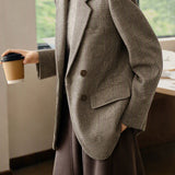 Vintage Tweed Plaid Blazer