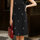 Elegant French Sleeveless Bow Dress