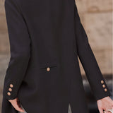 Elegant Notched Lapel Double Breasted Long Sleeve Blazer