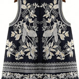 Elegant Embroidered Sleeveless Vest - liwisi