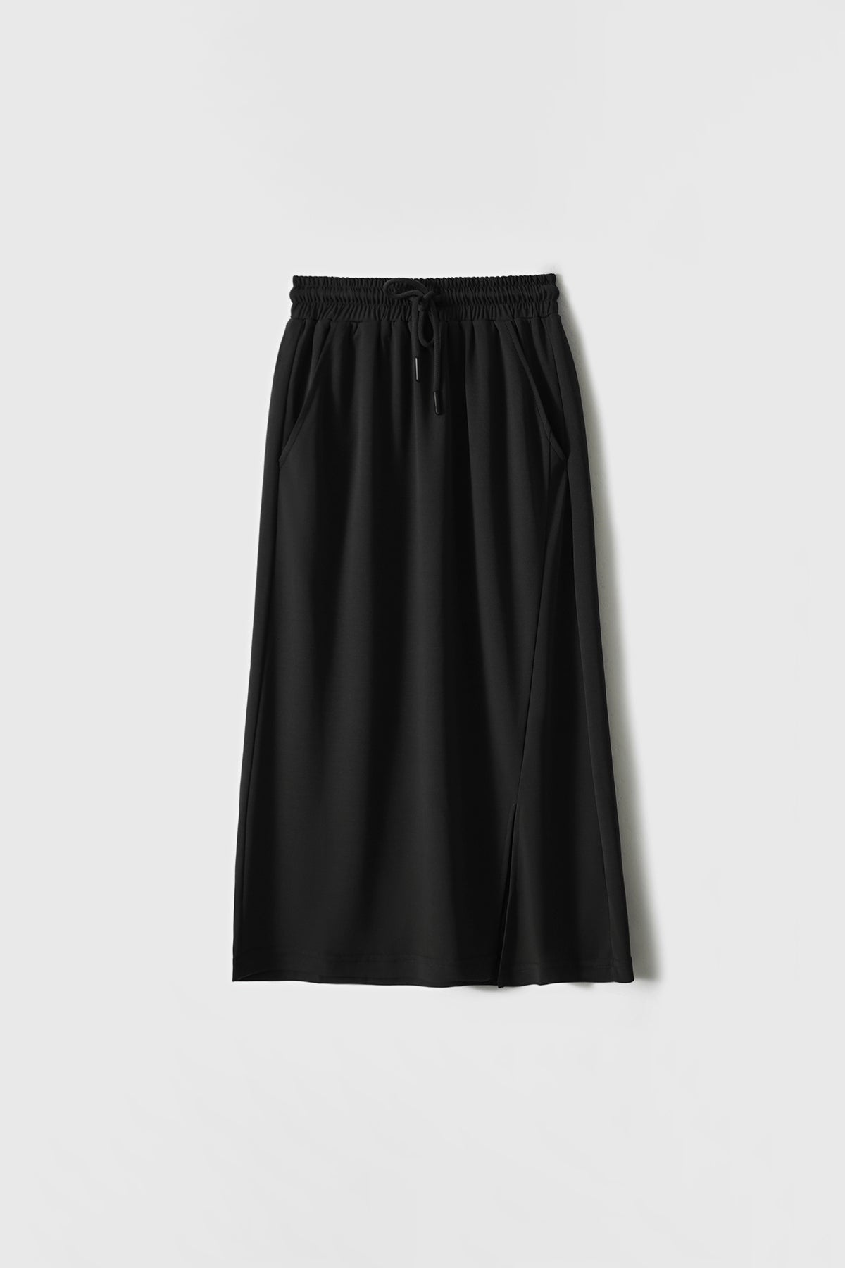 三点セット　フード付Vネックシンプルベスト＋ラウンドネックベーシックTシャツ＋フロントスリットシンプルスカート　3色入 - liwisi