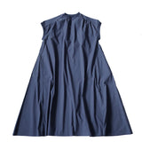 Round Neck Rib Hem Maxi Flare Dress - 3 Colors Available