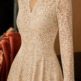 Elegant Floral Lace Dress With Eyelash Fringe