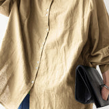 Stand Collar Drop Shoulder Linen Tunic - 6 Colors Available