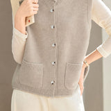 Gentle Commuter Single-Breasted Pocket Knit Vest
