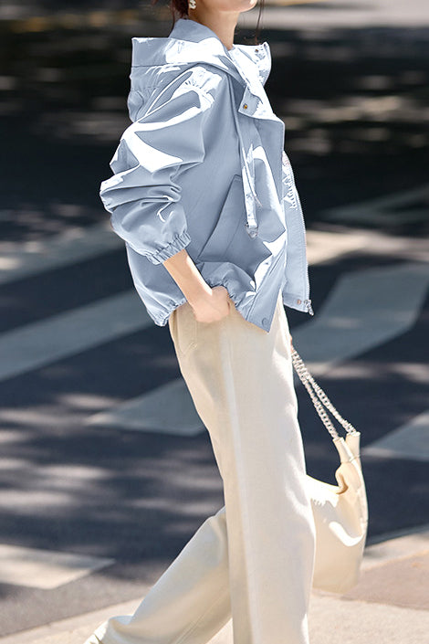 Casual Hooded Short Loose Jacket - liwisi