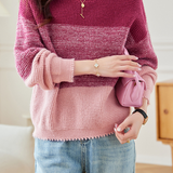 Thickened, Loose and Lazy Gradient Knitted Sweater