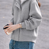 Casual Hooded 3D Panel Zip Sweatshirt Jacket