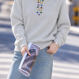 Casual Half Zip Colorful Button Hooded Knit Sweatshirt