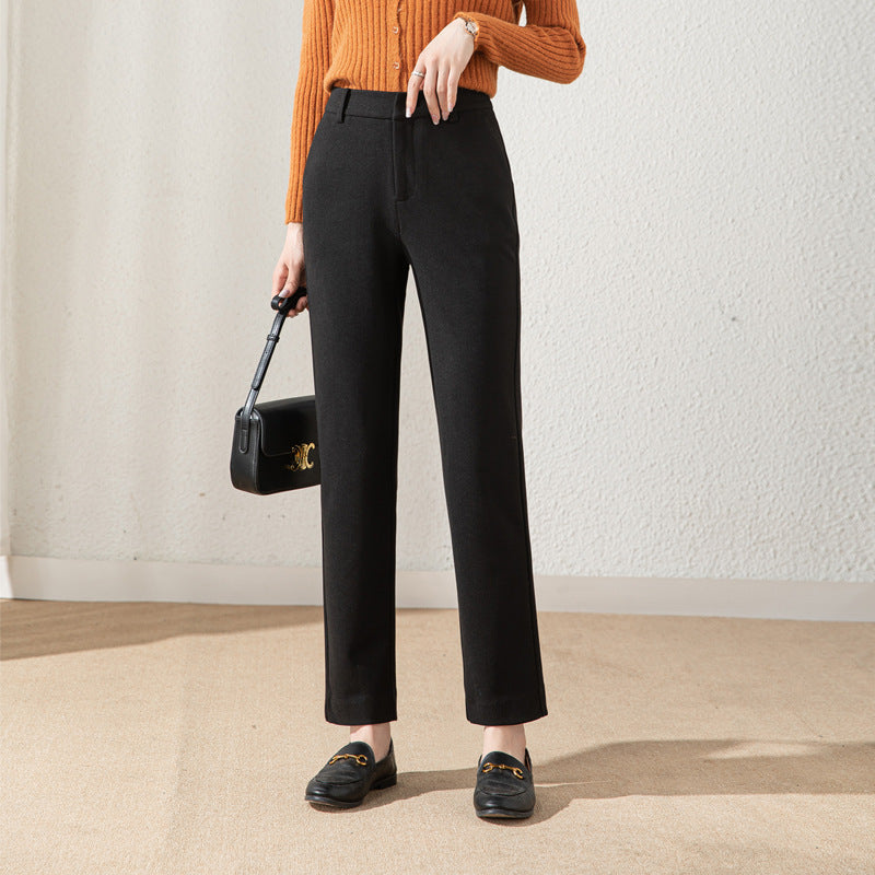 Casual Wool Straight Leg Pants - liwisi