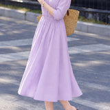 Casual Lapel Shirt And High Waist Full Midi Skirt Two-Piece Set
