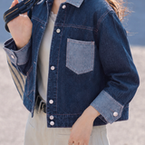 Casual Lapel Color Block Spliced Jacket
