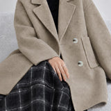 Elegant Suit Collar Double-Faced Cashmere Coat