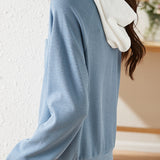 Casual Minimalist Color Block Button Detail Hoodie in 4 Colors