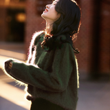 Casual Soft Brushed Silk Cashmere Sweater