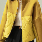 Versatile Color-Block Diamond-Pattern Jackets
