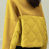Versatile Color-Block Diamond-Pattern Jackets