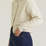 Warm Drop-Shoulder Lapel Cardigan