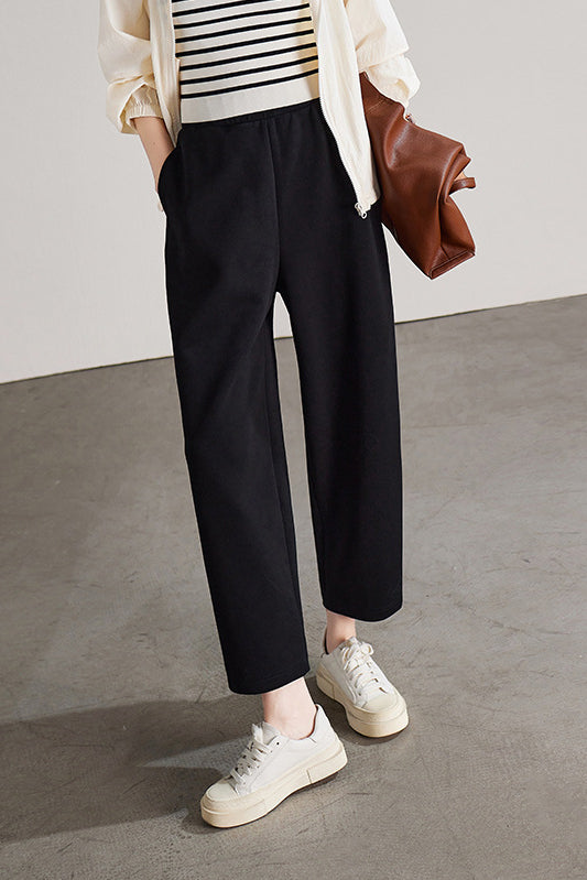 Casual Cropped Sports Scythe Pants - liwisi