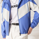 Color Block Windproof Hooded Jacket