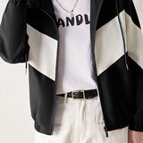 Color Block Windproof Hooded Jacket