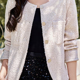 Elegant-Inspired Sequin Jacket