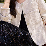 Elegant-Inspired Sequin Jacket