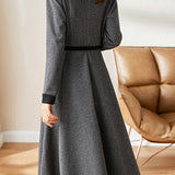 Retro Color Block Midi Dress