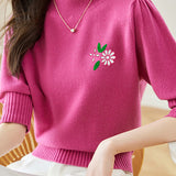 Elegant Embroidered Knitted Top