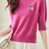 Elegant Embroidered Knitted Top