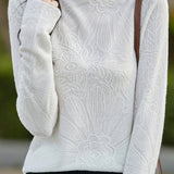 Half turtleneck solid-color base layer shirt with hidden patterns