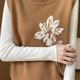 Round-neck pullover sleeveless waistcoat