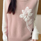 Round-neck pullover sleeveless waistcoat