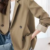 Striped spliced suit jacket