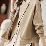 Two - piece Casual Sweatshirt with Stripe Patchwork