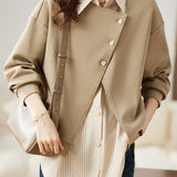 Two - piece Casual Sweatshirt with Stripe Patchwork