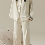 French-collar pure cotton women's loungewear set