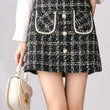 Elegant tweed hip skirt