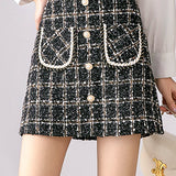 Elegant tweed hip skirt
