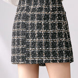 Elegant tweed hip skirt