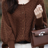 All-match batwing-sleeved cardigan