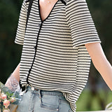 V-neck striped Elegant shirt