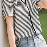 V-neck striped Elegant shirt