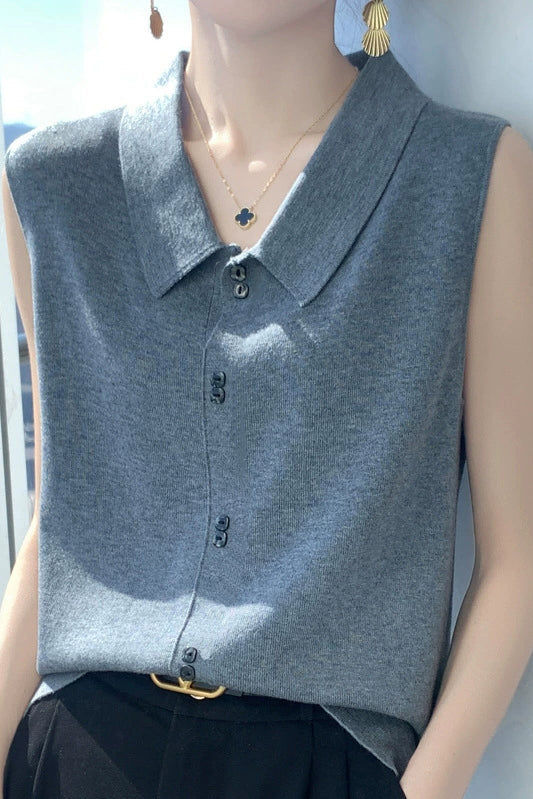 Sleeveless Knitted Vest - liwisi