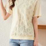 Lace Spliced T-shirt with a sense of design