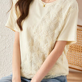Lace Spliced T-shirt with a sense of design
