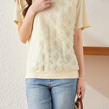 Lace Spliced T-shirt with a sense of design